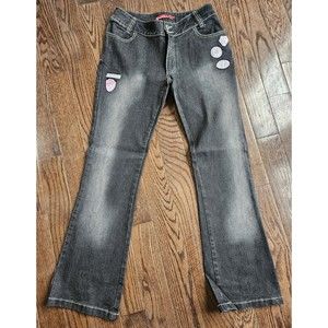 Vintage SOUTHPOLE JEANS Y2K Black Denim Sz11 Pockets Patches 90s Hip Hop Skater